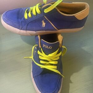 Vibrant Blue and Yellow Canvas Sneakers